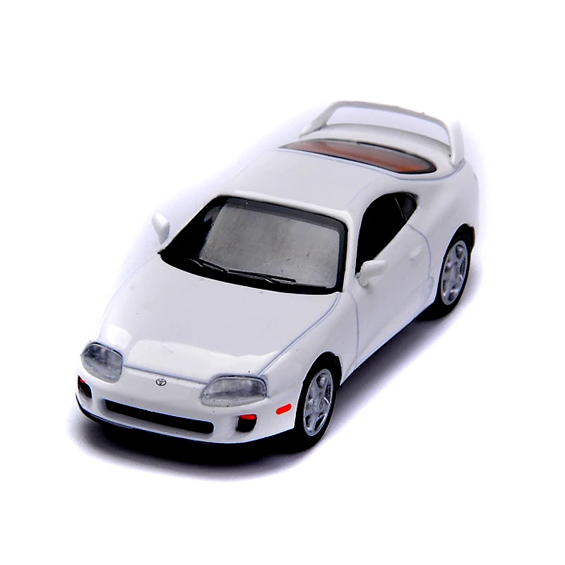 Модель литая автомобиля в масштабе 1:64 Supra JZA80 миниатюрная сцена белый статический