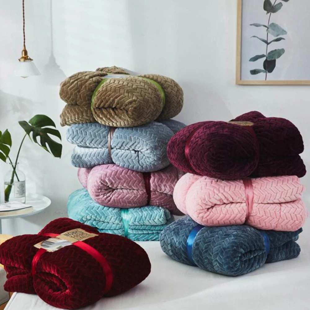 Новое поступление супер мягкое пушистое рельефное Флисовое одеяло из меха норки