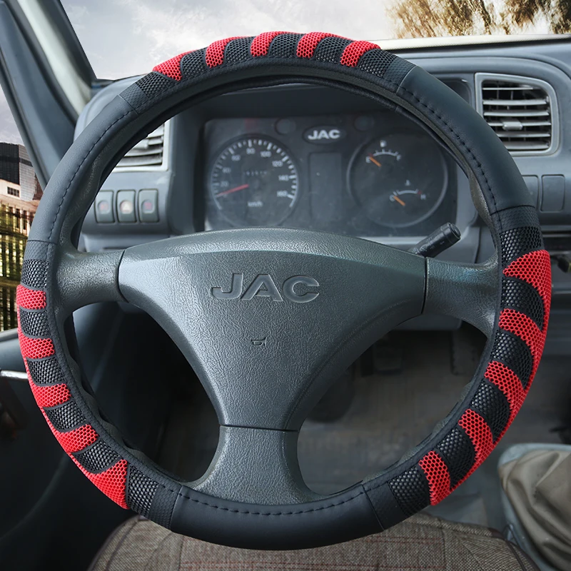 

3 COLOR Non-slip Leather Steering Wheel Covers for Car Bus Truck 38 40 42 45 47 50cm Diameter Auto Steering-wheel cover