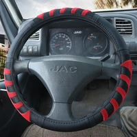 3 color non slip leather steering wheel covers for car bus truck 38 40 42 45 47 50cm diameter auto steering wheel cover