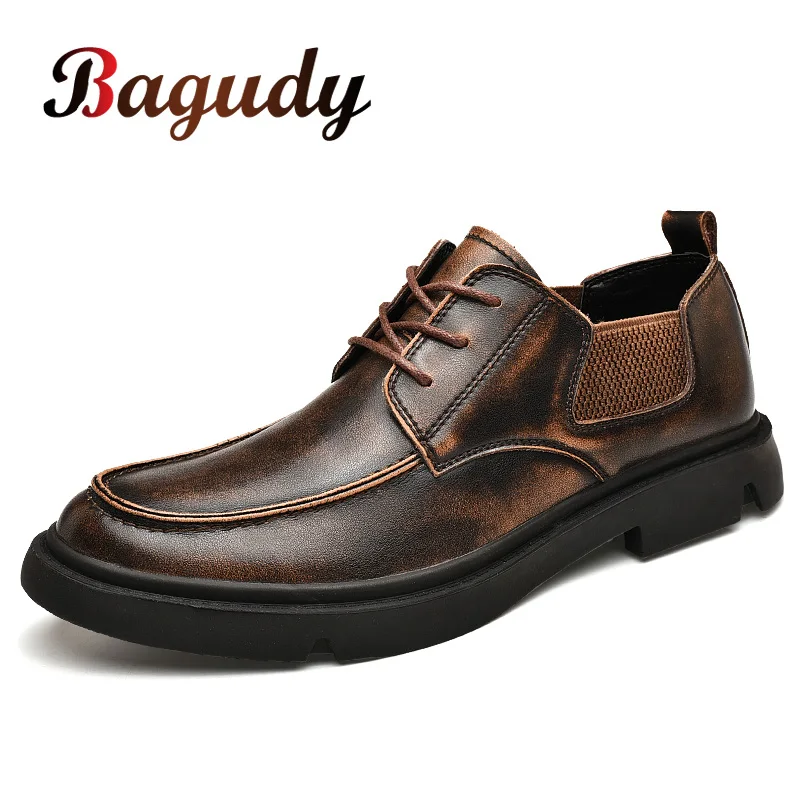 

Brand Breathable Men Dress Shoes Fashion Autumn Men Flats Oxford Shoes Top Quality Lace-up Moccasins Work Shoes Plus Size 38-46