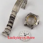 BLIGER 43 мм психического корпус для часов с автоматическим подзаводом наивысшей пробы с сапфиром Стекло для Минчжу 3804 GMT серовато-ремешок, белый циферблат