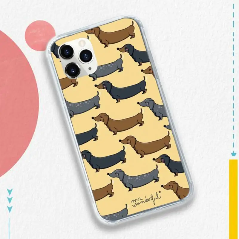 

cute dachshund dog puppy newly arrive Phone Case Transparent soft For iphone 5 5s 5c se 6 6s 7 8 11 12 plus mini x xs xr pro max