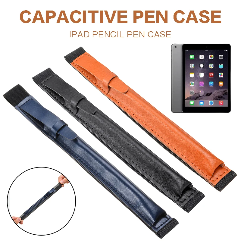 1PC 5 Colors Capacitive Pen Cover Sleeve Leather Pencil Case Pouch Holder Protector For A-pple i-Pad Tablet Accessories | Канцтовары для