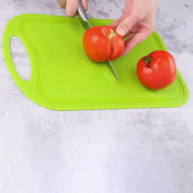 

Plastic Chopping Block Meat Vegetable Cutting Board Non-Slip Anti Overflow With Hang Hole Chopping Board Black