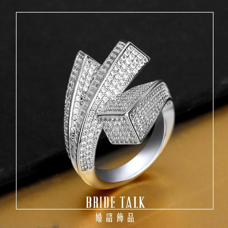 

Bride Talk Fashion Jewelry Brand Women Ring AAA Cubic Zirconia Romantic Sweet Bridal Rings For Wedding Engagement Anniversary