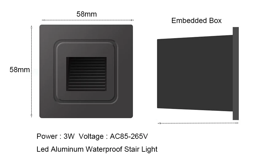 Уличный светодиодный прожектор 5 Вт водонепроницаемый настенный встроенный