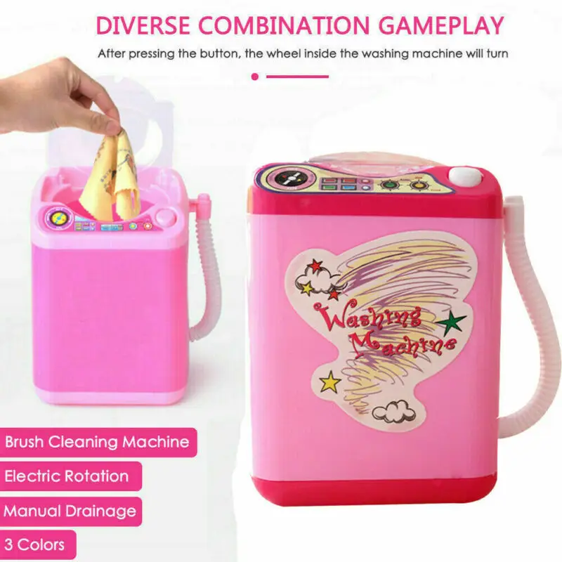Детские забавные игрушки мини электрическая стиральная машина косметическая