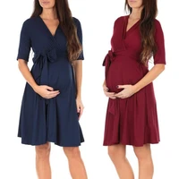 moms pregnancy nursing dress maternity clothes maternity tops womens pregnancy long sleeve dress maternity solid color shirt