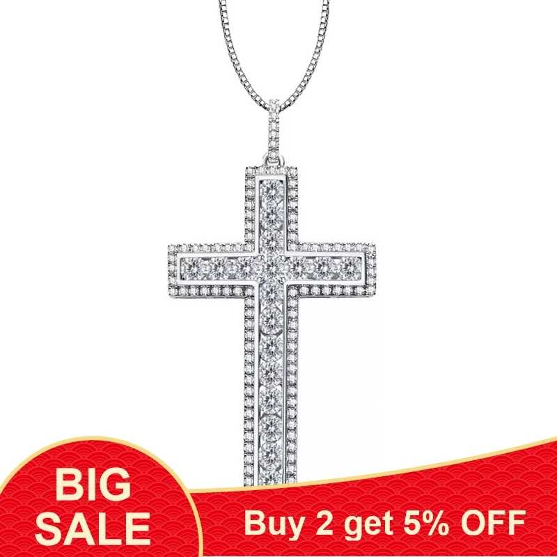 Цепочка с подвеской-крестом для мужчин и женщин роскошное длинное ожерелье из