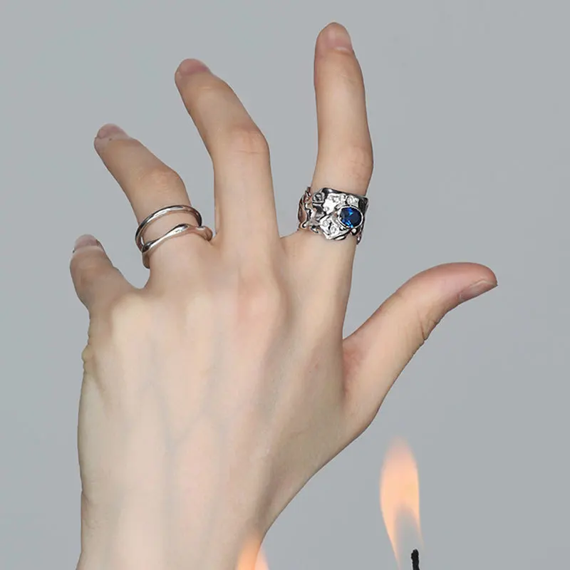 Женское кольцо из серебра 925 пробы с голубым цирконием | Украшения и аксессуары