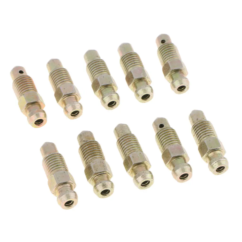 

10 Pieces M8x1mm Motorcycle Car Brake Bleeder Nipple Caliper Bleed Screws