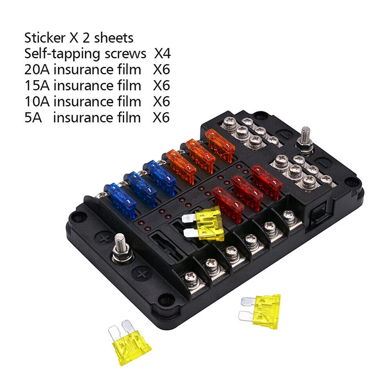 12 способ лезвие предохранителей блок держатель светодиодный индикатор 12V 32V Авто