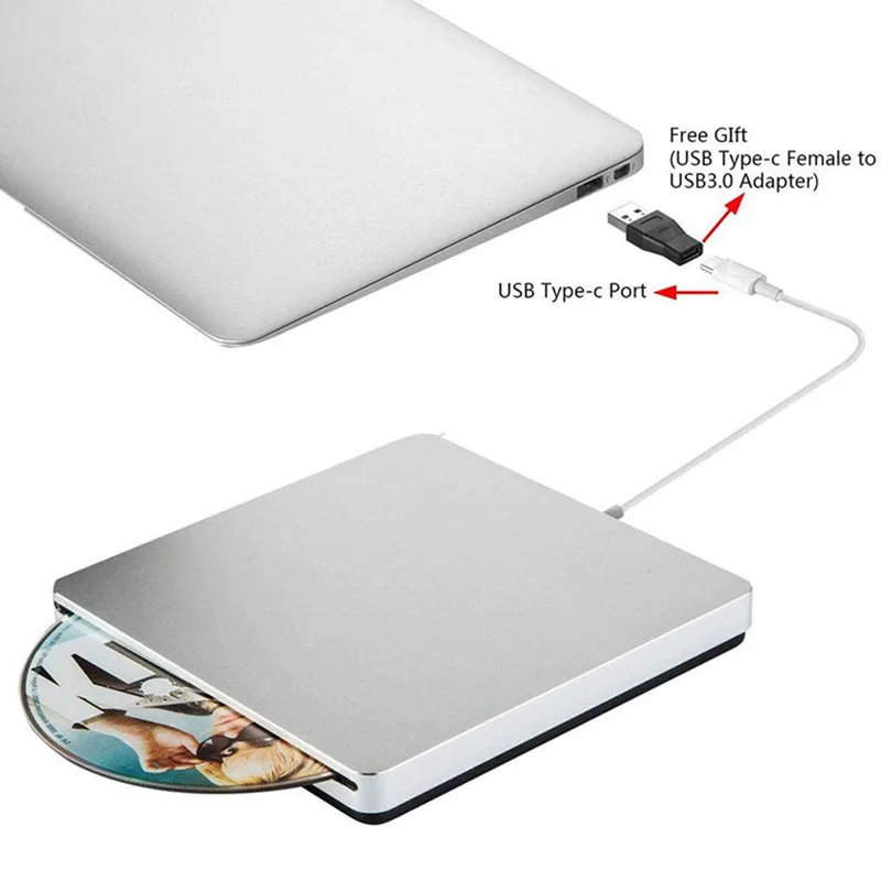 Внешний привод для горелки DVD Type-C оптический Дисковый Тонкий Слот в CD/DVD +/- RW