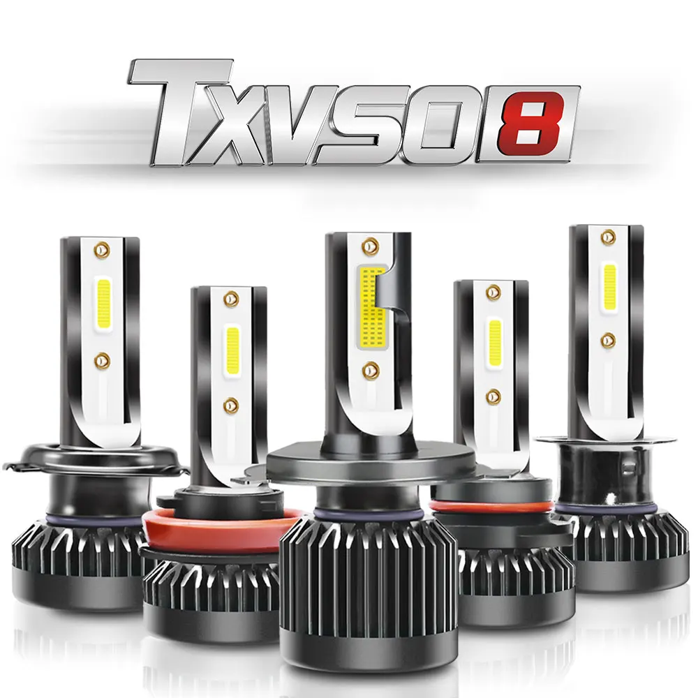 Комплект из 2 предметов, мини светодиодный фары H1 H4 H7 H8/H9/H11 9005/HB3/H10/9006/HB4 9012 6000K 8000LM/set.12V 24 V