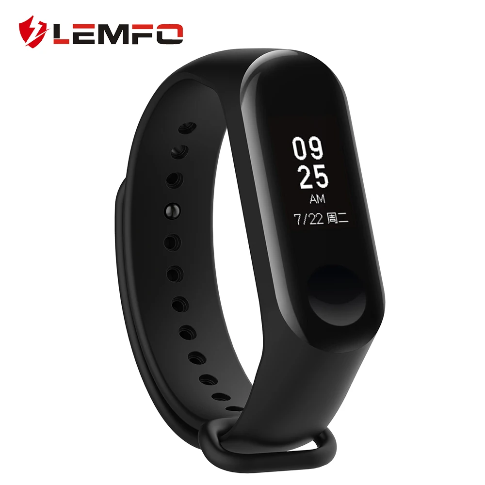Смарт браслет LEMFO для фитнеса Xiaomi Mi Band 3 сменный мягкий водонепроницаемый