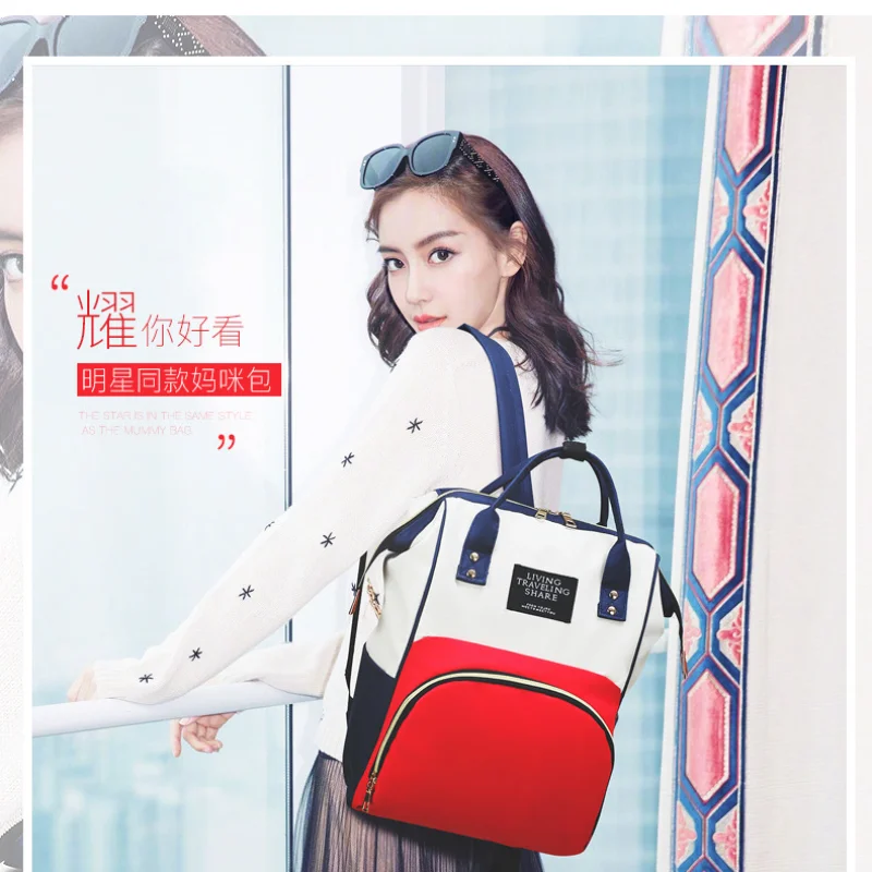 

The New Minimalist Atmospheric Mommy Bag Lady Shoulder Bag Large-capacity Backpack backpacks for women