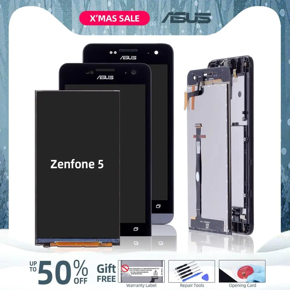 Дисплей для ASUS Zenfone 5 T00J A500KL A500CG A501CG в сборе с тачскрином на рамке черный