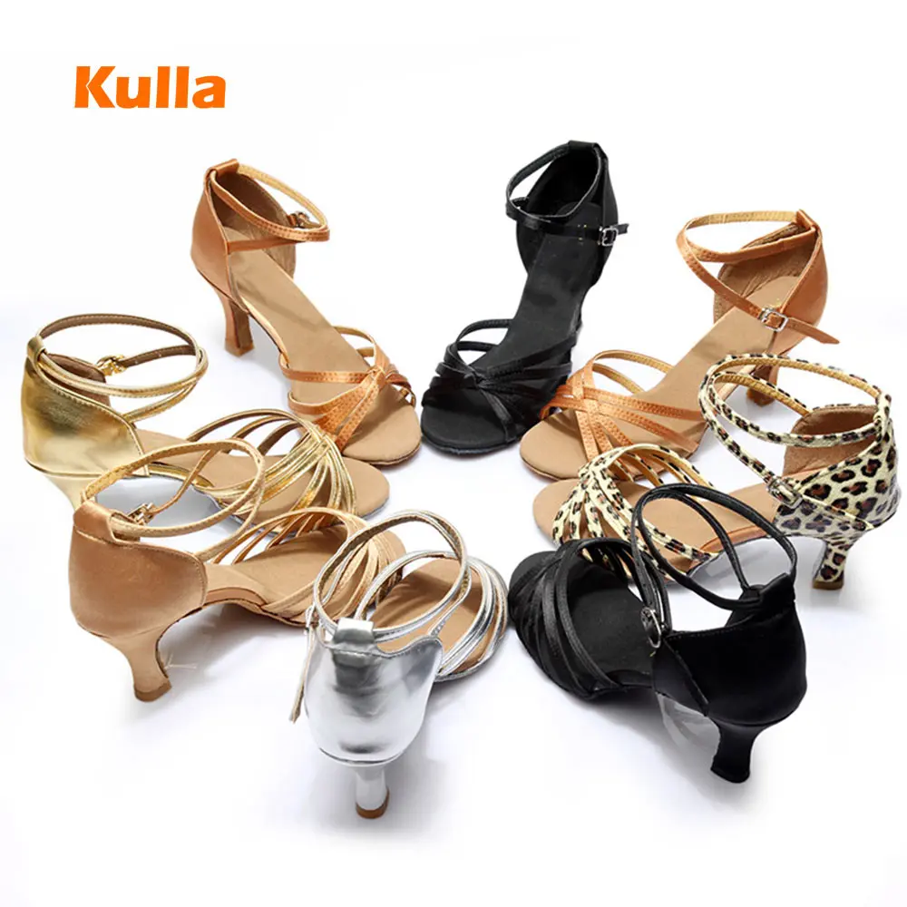 Wholesale Women's Latin Dance Shoes Girls Salsa Tango Shoes Ballroom Dancing Shoes Ladies Sandals 5cm/7cm Woman High Heel Shoes