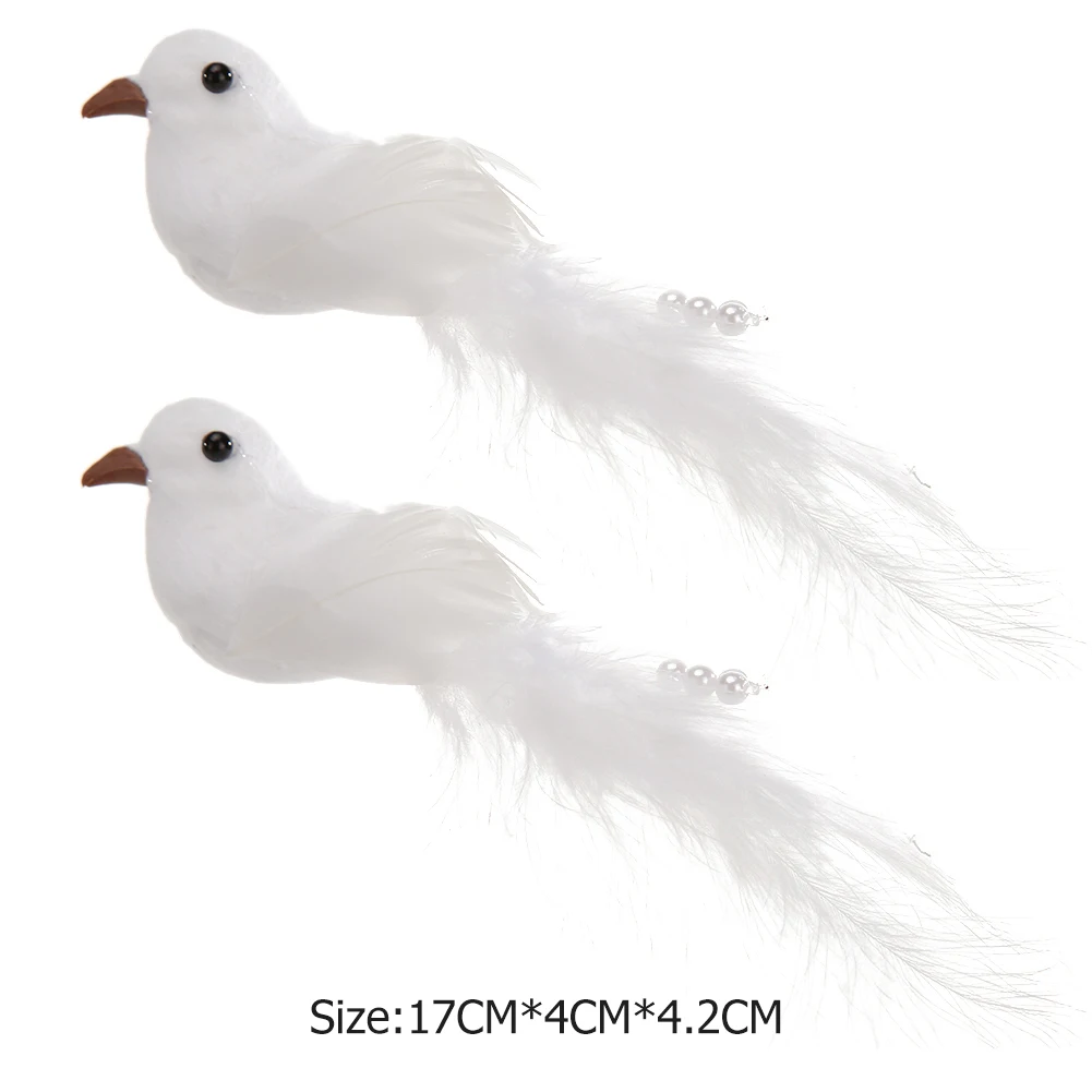 

2pcs/set Artificial Foam Pearls Pigeon Birds DIY Garden Craft Simulation Feather Artificial Birds Foam Window Craft