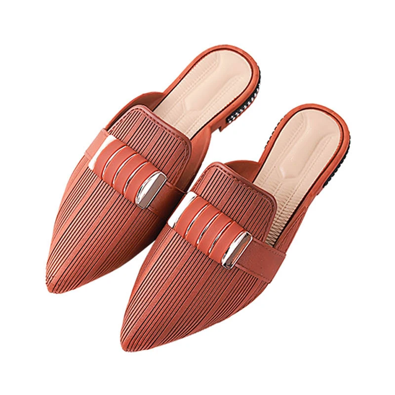 

2020 New Women Pointed Toe Slippers Casual Beach Walk Shoes Woman Sexy Mules Ladies Square Heel Slippers Female Casual Shoes