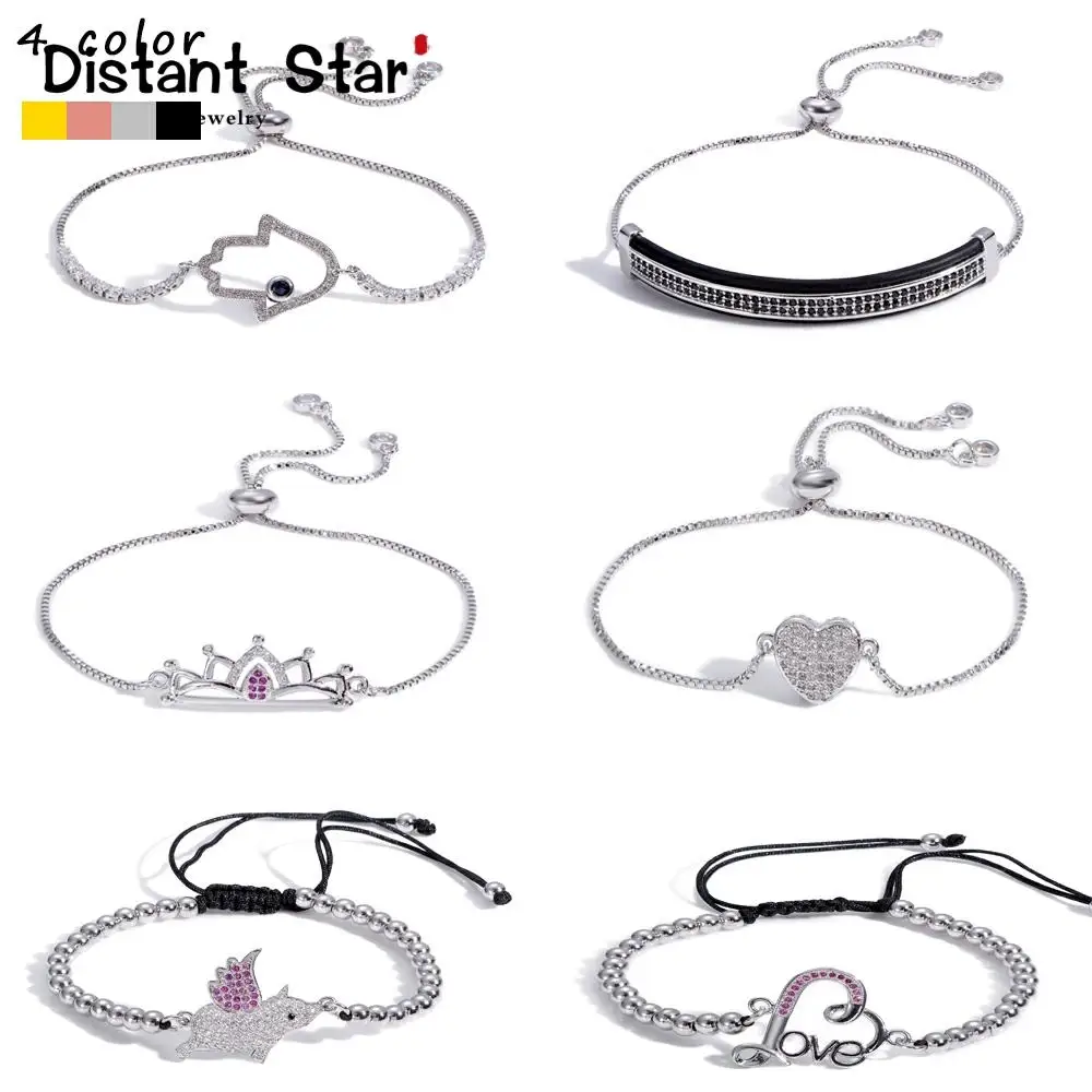 Модные luckly Подвески женские браслеты и Корона Свинья кубический цирконий змея