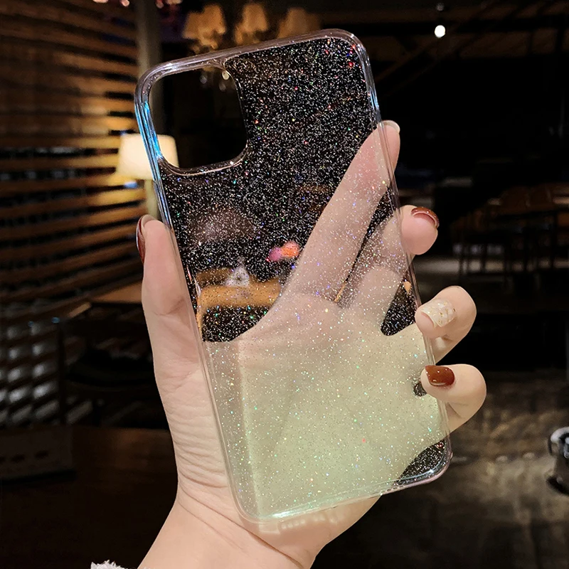 Прозрачный блестящий мягкий чехол для huawei p40 p30 p20 lite pro mate 20 10 p smart 2019 y9 honor 8x 10i 9 nova
