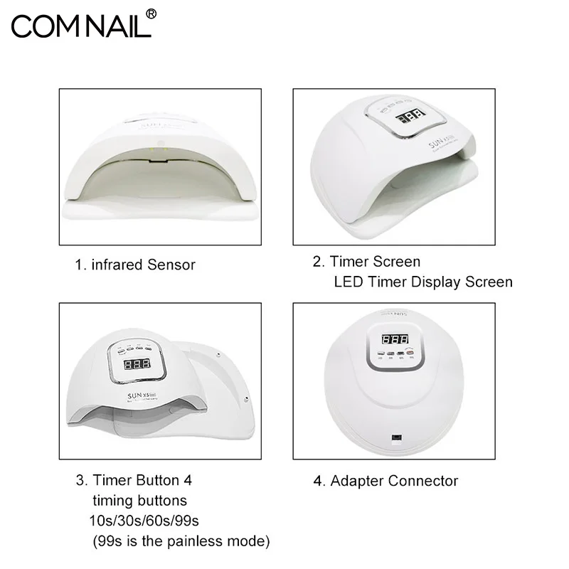 

COMNAIL UV LED Nail Lamp Manicure 80W Nail Dryer For All Nail Gel Polish Ice Lamp With LCD Display For Professional Nail Art Too