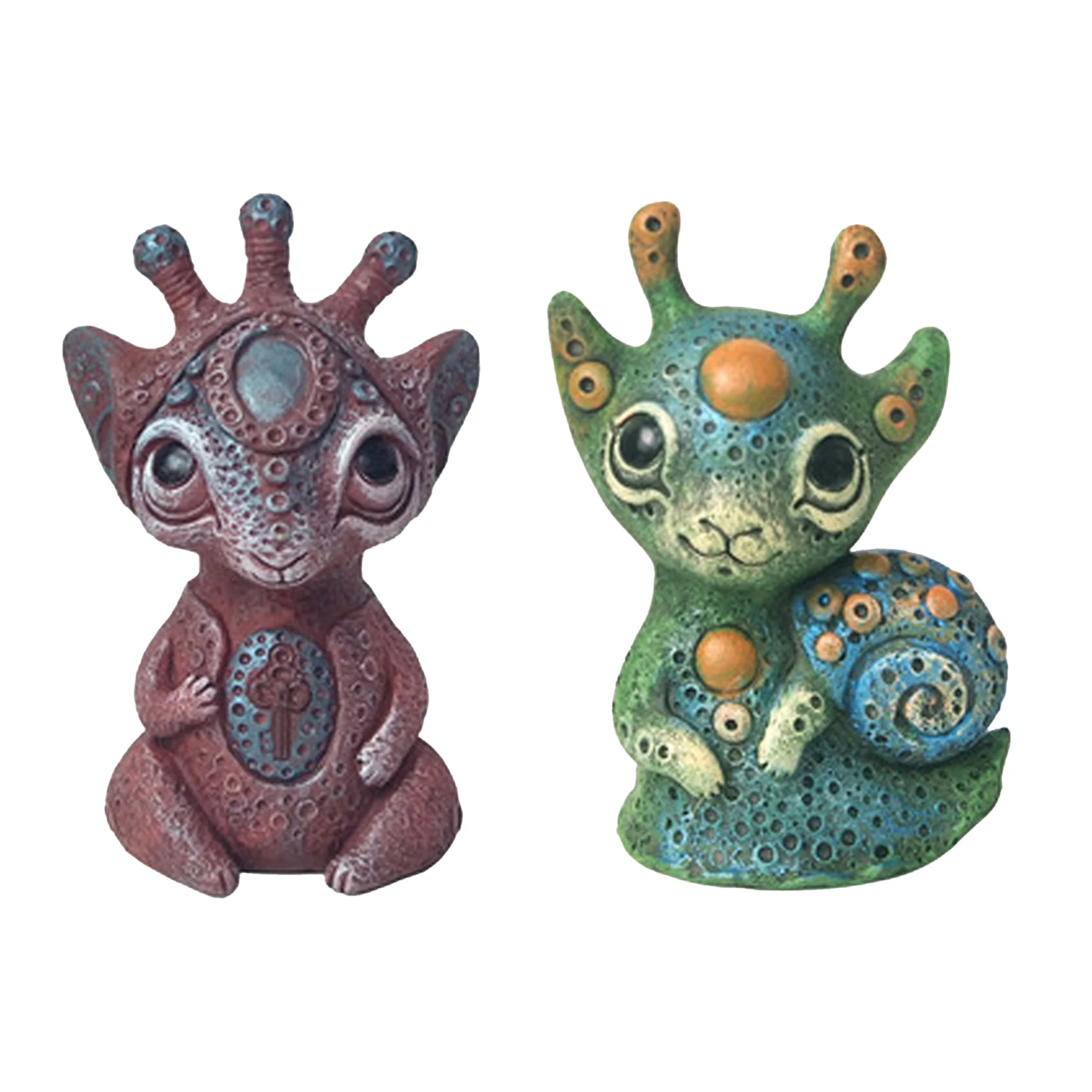 

Cartoon Game Character Resin Art Cute Alien Small Ornaments Home Desktop Bookcase Decoration Small Ornaments Droshippping