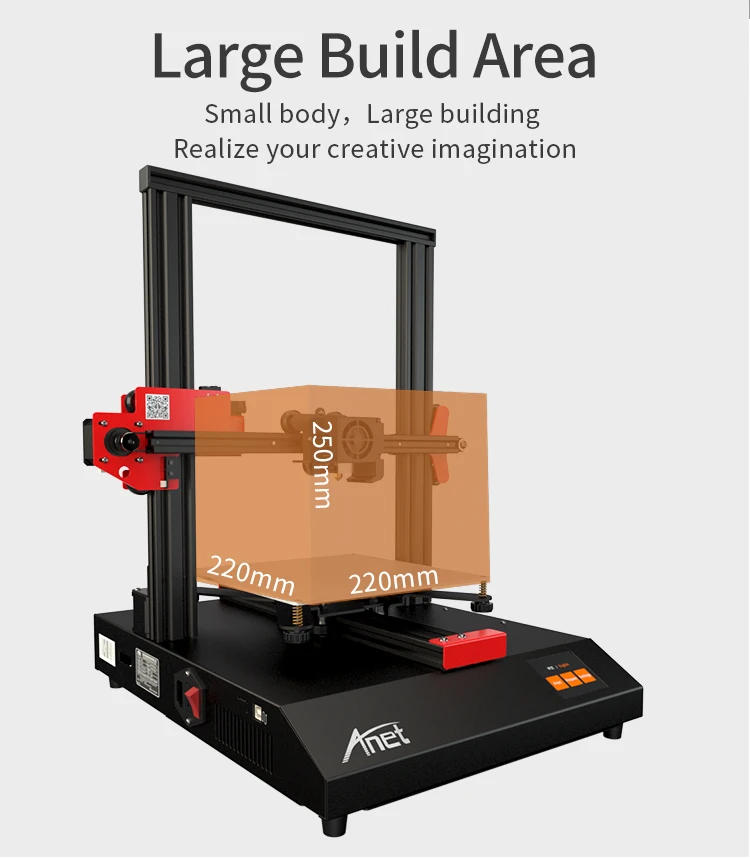 Anet ET4 A8 plus 3d принтер Набор DIY Размер печати 220*220*250 мм высокоточная рамка из алюминиевого сплава FDM 3d принтер с нитью 3D