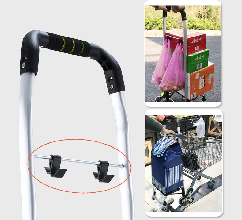 Тележка на колесиках Женская корзина складная для покупок пожилых Лестницы