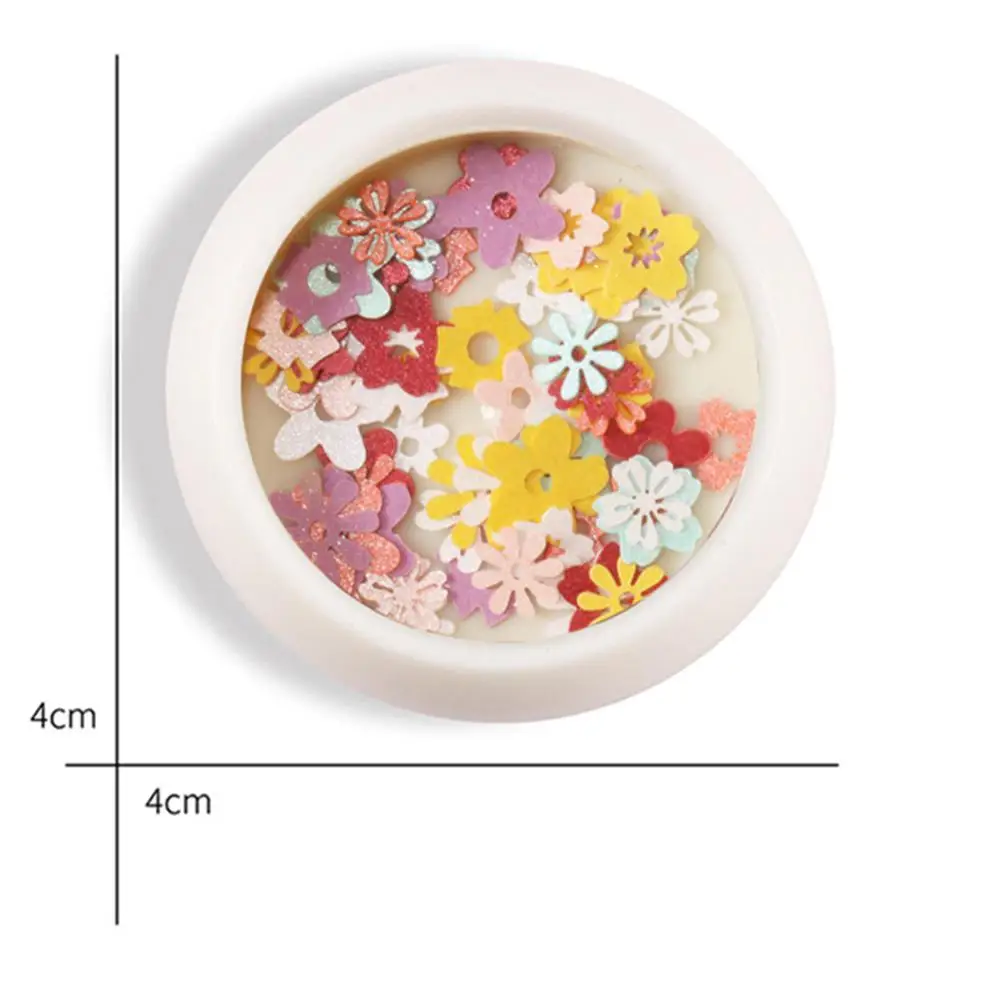 1 коробка 3D лист из древесной целлюлозы с цветами и звездами блестки для ногтей 12