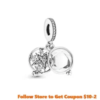 danturn 925 sterling silver charms round star diamond pendant fit original pandora bracelets for women jewelry making gift
