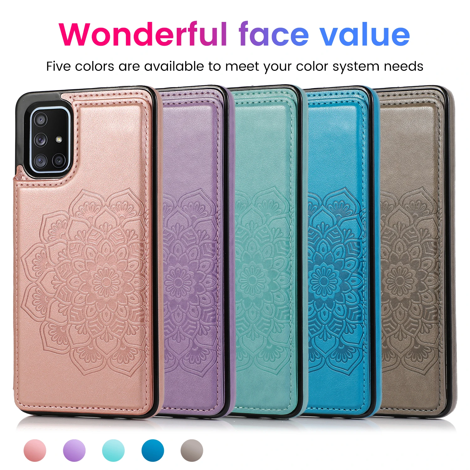 

For Samsung Galaxy A70 A71 A81 A91 A90 5G A21EU A51 A71 A20E A21 A40 Multi Card Business Shockproof PU Flip Leather Phone Cover