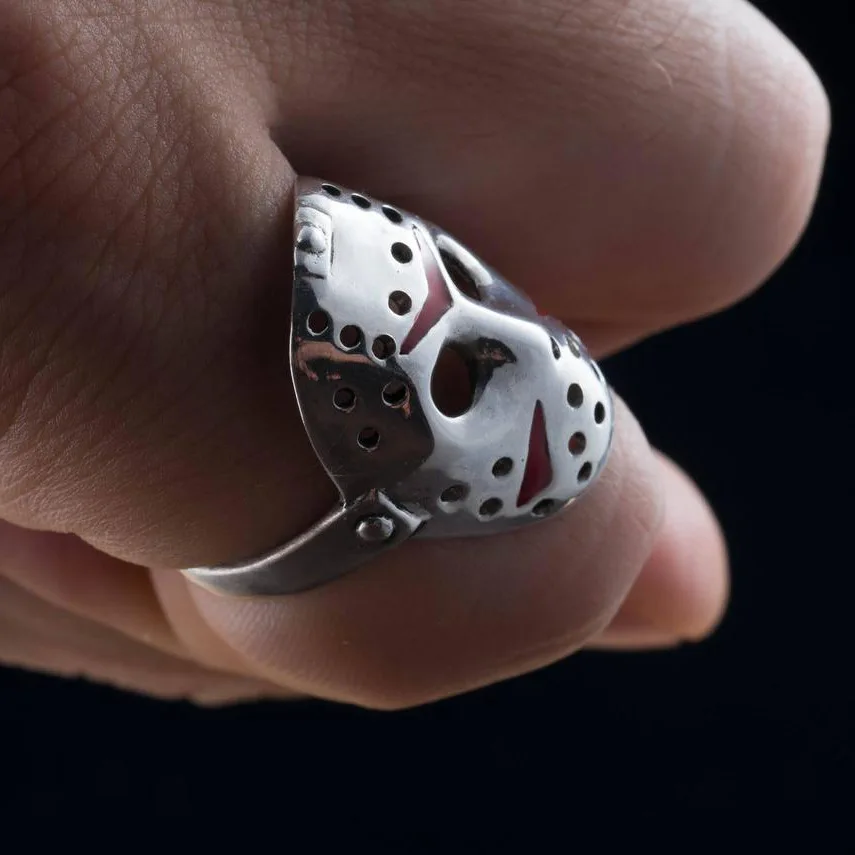 NPKDS Punk Friday The 13th Jason Voorhees Mask Rings for Men Gothic Ring Dropshipping Gifts | Украшения и аксессуары