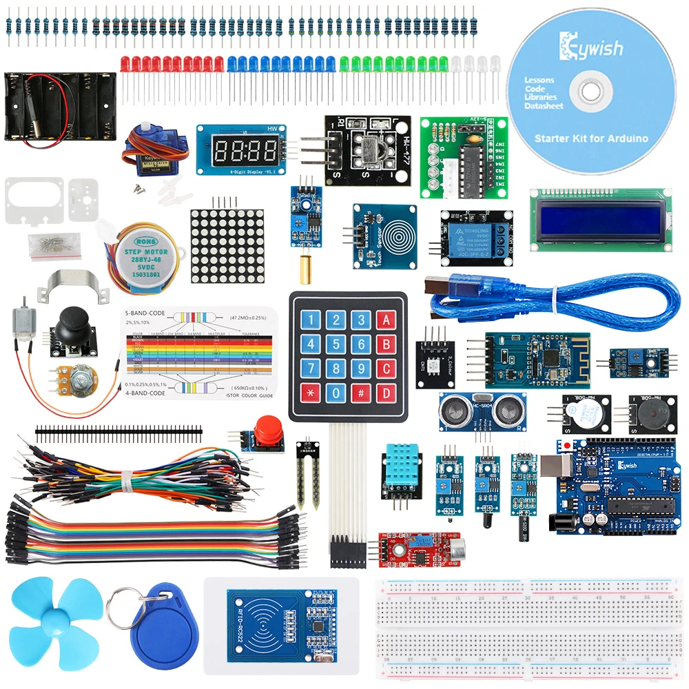 Суперстартовый rfid набор Keywish для Arduino UNO с 34 полными модулями Без припоя поддержка