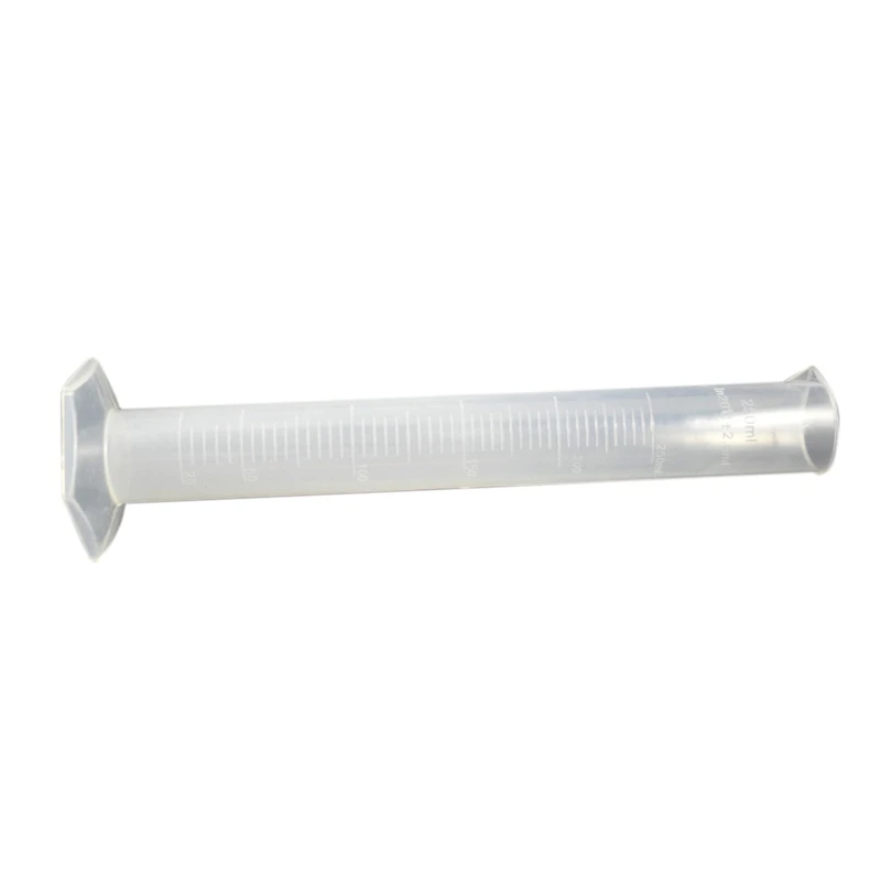 

250mL Clear White Plastic Liquid Measurement Graduated Cylinder for Lab Set