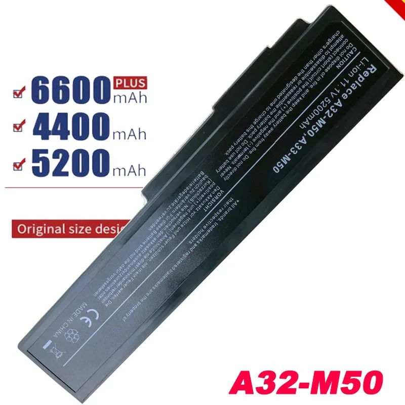 

5200mAh latpop battery for Asus G50 G50G M50 M60 M60J G60 N43 N52 N53 X55 A32-M50 A32-N61 Free