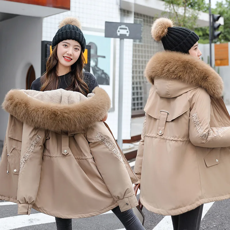 

Новинка Зима 2021, Высококачественная Женская куртка pie чтобы победить Корейскую версию плюс бархатная свободная теплая хлопковая куртка, пл...