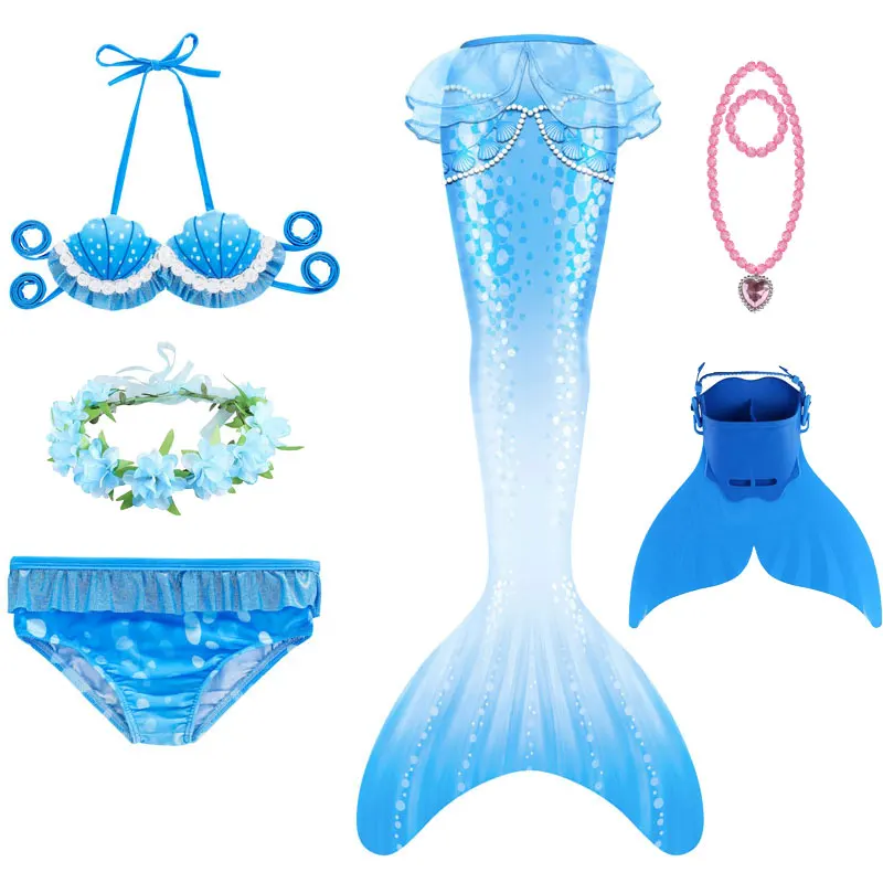 Пляжная одежда для девочек бикини с хвостом Русалочки плавания летнее платье