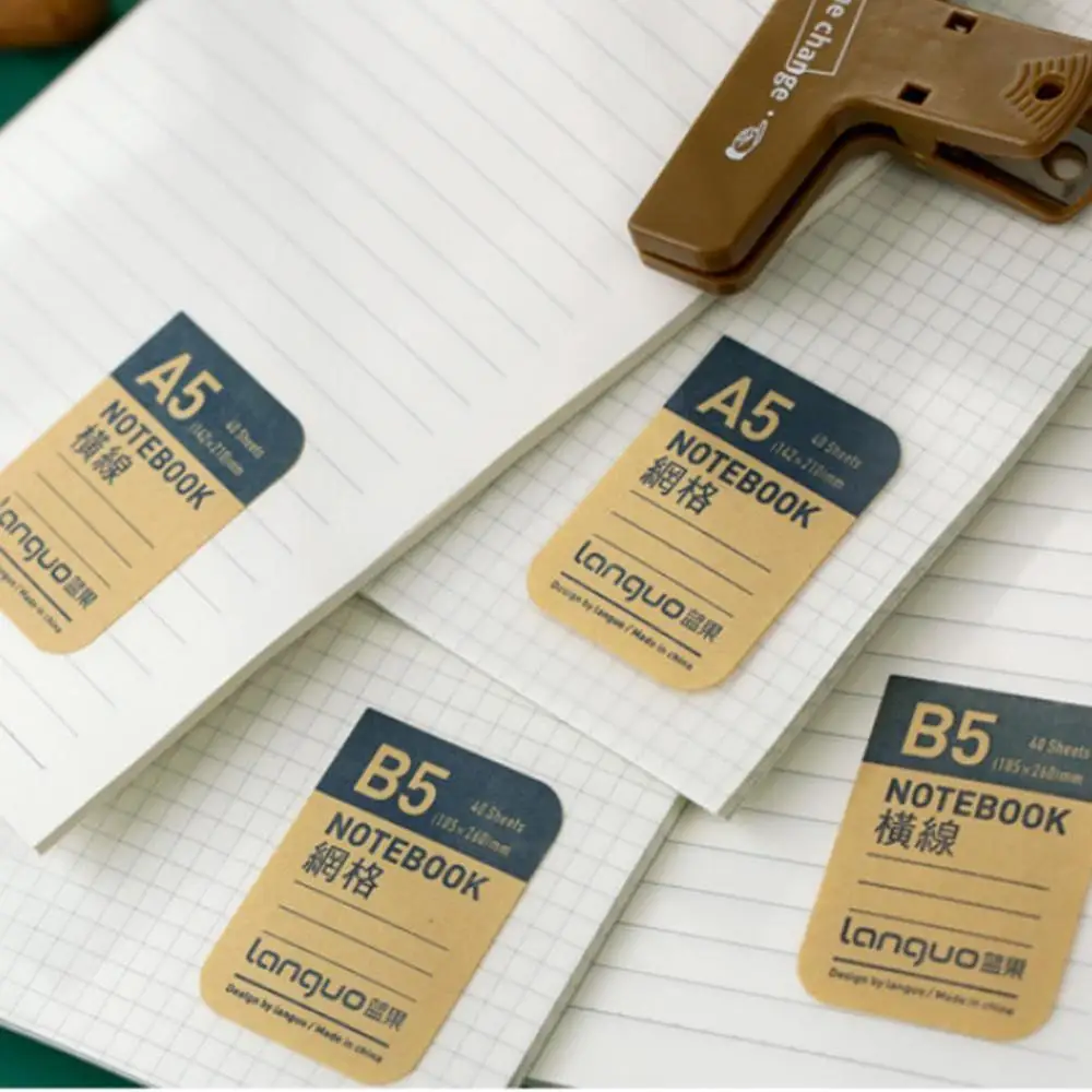 

1PC A5 B5 Horizontal Line Grid Notebook Diary Paper For Student Writing Graffiti Notebook Office School Stationery Supplies