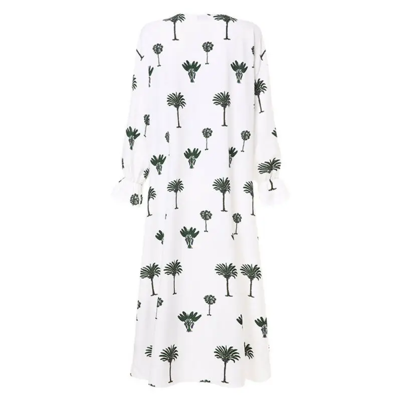 

Womens Casual Printed Loose Long Dress Beach Holiday Maxi Sundress Plus Size