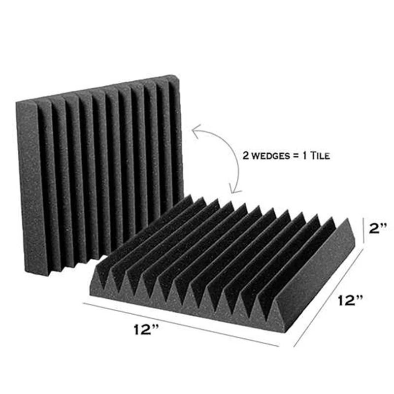 Acoustic Foam Board Studio Wedge Tile Soundproof Pyramid Treatment Wall Panel 5 x 30 cm | Обустройство дома
