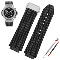 watch band for hublot big bang silicone 2519mm waterproof men watch strap chain watch accessories rubber watch bracelet chain