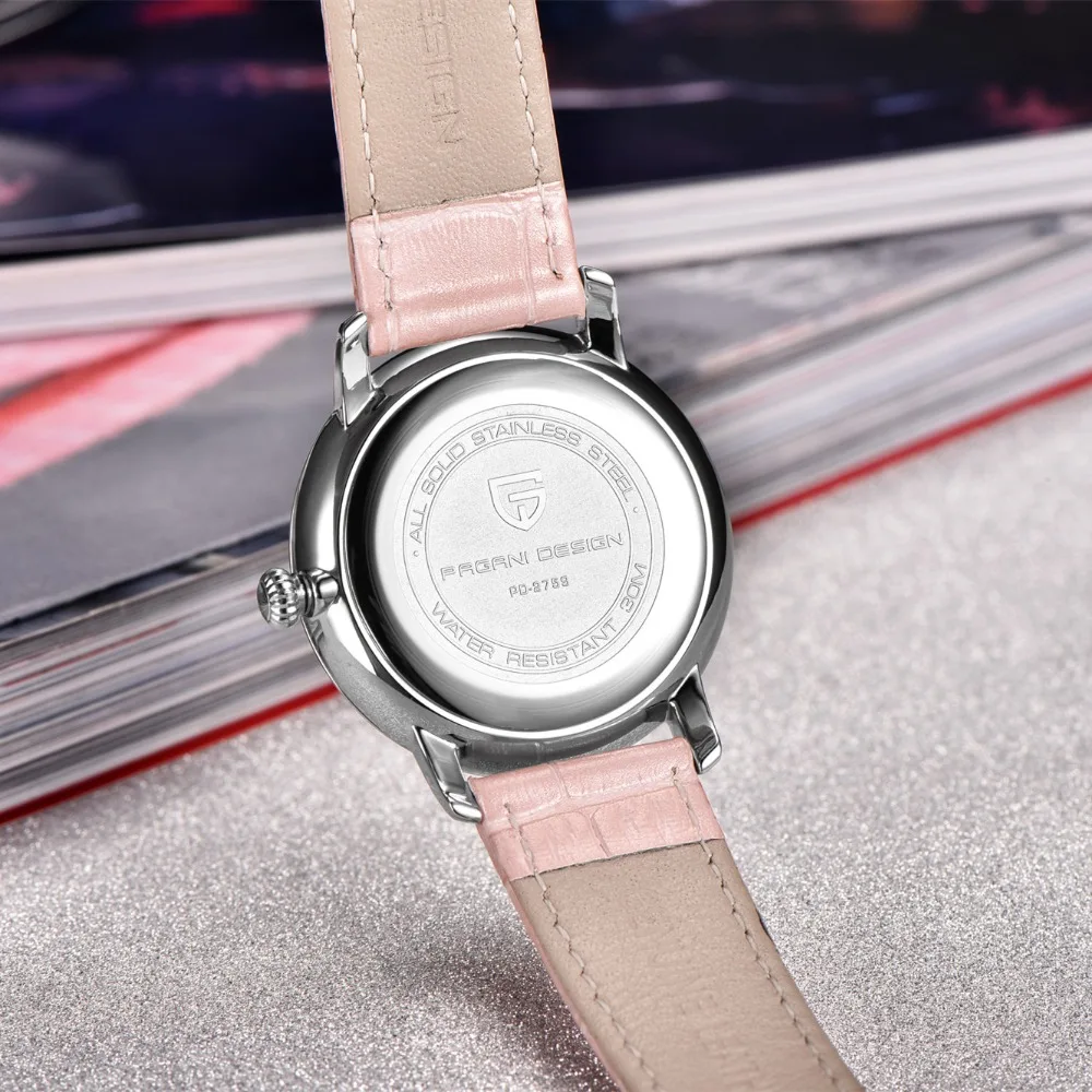 PAGANI DESIGN Fashion Casual Women Quartz Watch Automatic Date Pink Elegant Case Leather Waterproof Lady Relogio Feminino | Наручные часы