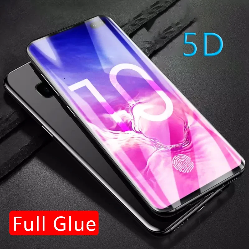 Закаленное стекло с полным покрытием клея S10 Plus для Samsung E S10e S 10 Защитное экрана
