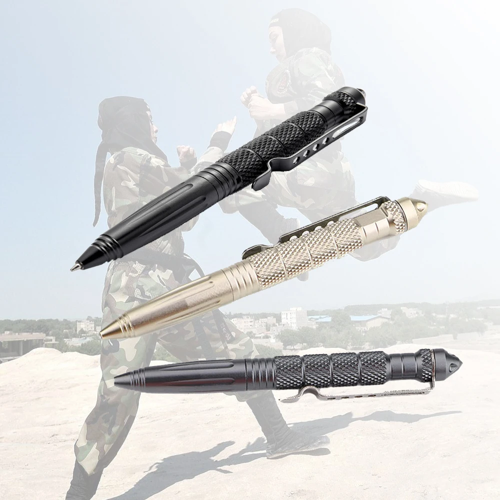 

Defence Tactical Pen Pocket Aluminum Anti skid Military Pen Tungsten steel head Self Defense Pen Glass Breaker Survival Kit Pens