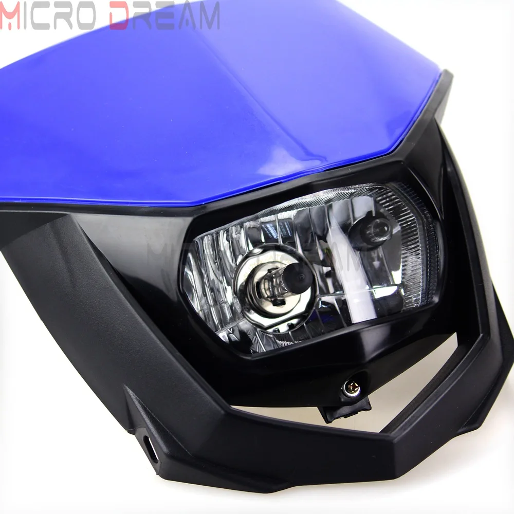 Передняя фара Enduro Cross Halo Blue Off Road Dual Sports обтекатель для XR125 XT350 WR250 WR426 YZ450 DRZ400SM| |