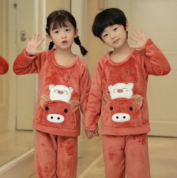 style 12 Детские пижамные комплекты, Детская Пижама, Детский костюм для сна, детская одежда для сна, зимняя теплая детская пижама, домашняя одежда для мальчиков и девочек - Цвет: style 12