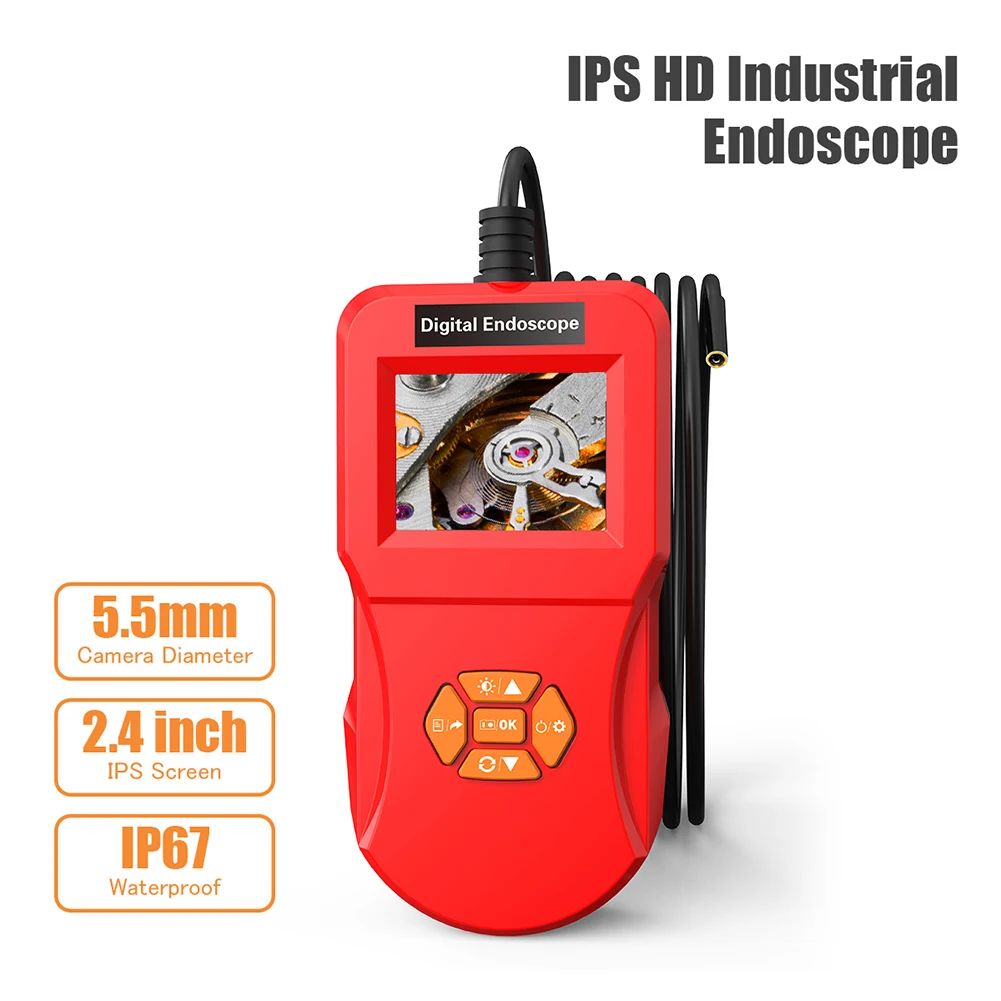 

2.4Inch IPS HD Household Durable Portable Handheld Waterproof Tool Digital Detection Industrial Use Endoscope With LEDs Home